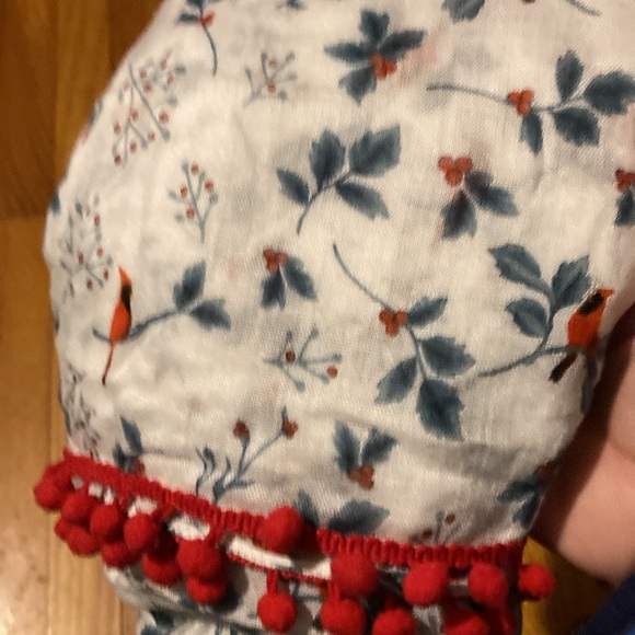 NEW! Lands End scarf “cardinals and holly” - Picture 6 of 7